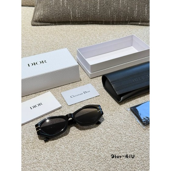 Dior Black Cat-Eye Sunglasses with Gold Details